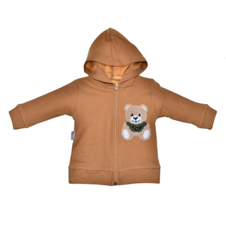 Compleu 3 piese pantaloni, bluza si jacheta pentru baieti Mini Junior SETMJ-37, Maro [4]