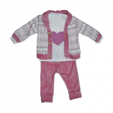Compleuri  fete maneca lunga - Compleu 3 piese pantaloni, bluza si jacheta pentru fete Mini Junior CMP-MJF, Roz