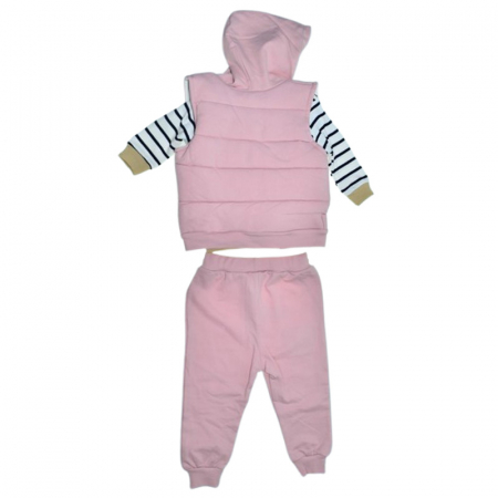 Compleu 3 piese pantaloni, bluza si vesta, pentru fete, Mini Junior CMP2608R, Roz [1]