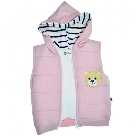 Compleu 3 piese pantaloni, bluza si vesta, pentru fete, Mini Junior CMP2608R, Roz [2]