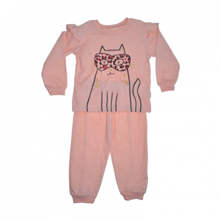 Compleu 3 piese pantaloni, bluza si vesta pentru fete Mini Junior COMP-6321, Roz [2]