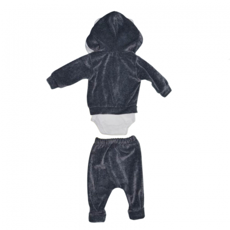 Compleu 3 piese pantaloni, body si jacheta pentru baieti Mini Junior CMP-1197, Gri [1]