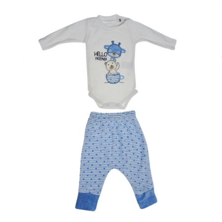 Compleu 3 piese pantaloni, body si jacheta pentru baieti Mini Junior CMP-MJ4, Albastru [2]