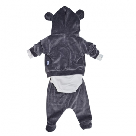 Compleu 3 piese pantaloni, body si jacheta pentru baieti Mini Junior CMP-MJ7, Gri [1]