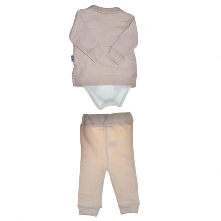 Compleu 3 piese pantaloni, body si jacheta pentru baieti Mini Junior COMP-MJ8, Crem [1]