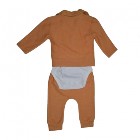 Compleu 3 piese pantaloni, body si sacou pentru baieti Mini Junior CMP-MJ002, Maro [1]