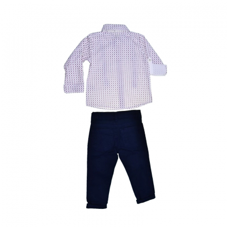 Compleu 3 piese pantaloni, camasa si papion pentru baieti Mini Junior COMP-13041, Bleumarin [1]