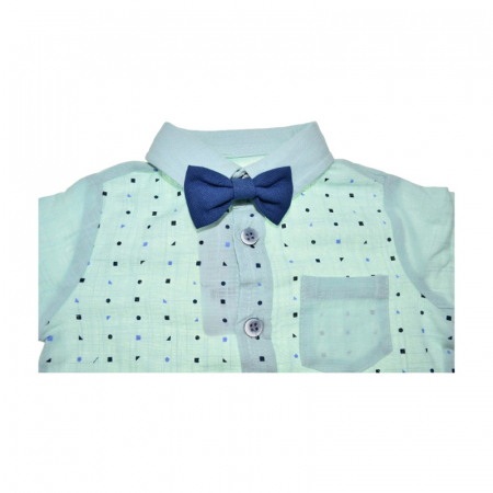 Compleu 3 piese pantaloni, camasa si papion pentru baieti Mini Junior COMP-3832, Verde [5]