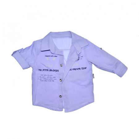 Compleu 3 piese pantaloni, maiou si camasa pentru baieti Mini Junior COMP-3186, Albastru [3]