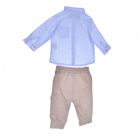 Compleu 3 piese pantaloni, papion si camasa pentru baieti Mini Junior COMP-101, Crem [1]