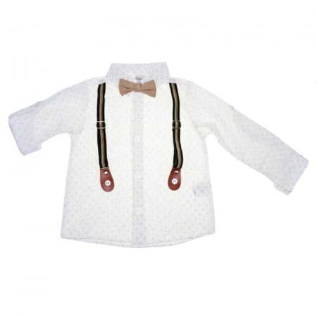 Compleu 3 piese pantaloni, papion si camasa pentru baieti Mini Junior COMP-3049, Bej [3]