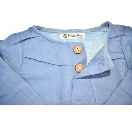 Compleu 3 piese pantaloni, vesta si bluza pentru baieti Mini Junior COMP-MJ28, Albastru [2]