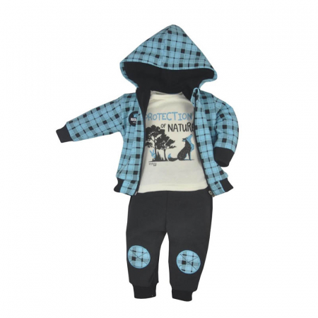 Compleuri baieti maneca lunga - Compleu 3 piese pentru baieti Koala Wild Nature 09-197-AL, Albastru