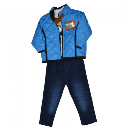 Compleuri baieti maneca lunga - Compleu 3 piese pentru baieti Mini Junior 03-2023B, Albastru