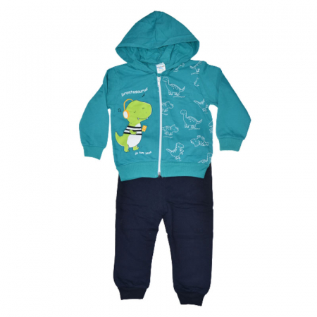 Compleuri baieti maneca lunga - Compleu 2 piese pentru baieti Mini Junior 1933B, Albastru