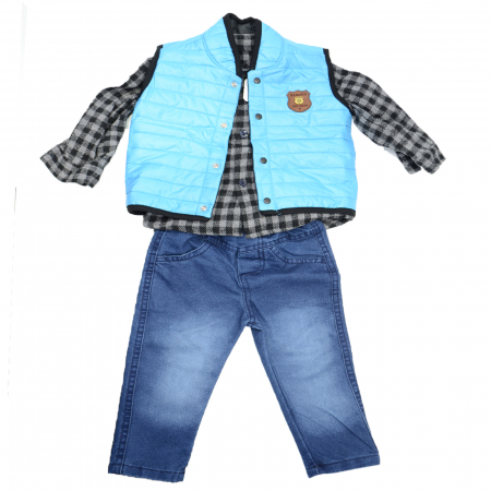Compleuri baieti maneca lunga - Compleu 3 piese pentru baieti Mini Junior BBW-3-68, Multicolor