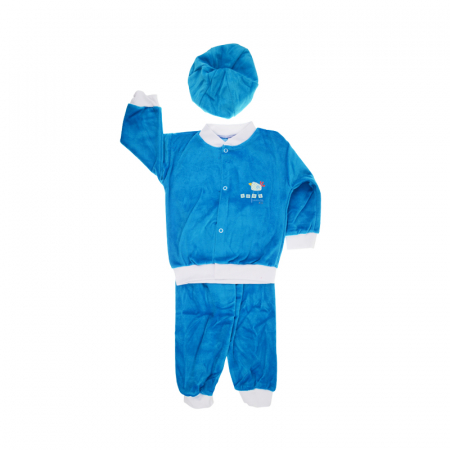 Compleuri baieti maneca lunga - Compleu 3 piese pentru baieti Mini Junior CPBMJ-126, Albastru