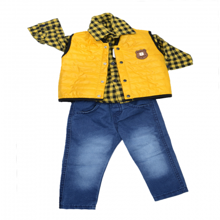 Compleuri baieti maneca lunga - Compleu 3 piese pentru baieti Mini Junior BBW-1-68, Multicolor