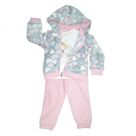 Compleuri  fete maneca lunga - Compleu 3 piese pentru copii Happy House FOFO-197, Multicolor
