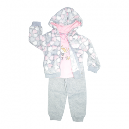 Compleuri  fete maneca lunga - Compleu 3 piese pentru copii Happy House FOFO-197R, Multicolor