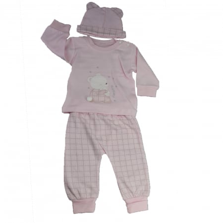 Compleuri  fete maneca lunga - Compleu 3 piese pentru fete Mini Junior BBW-39-56, Roz