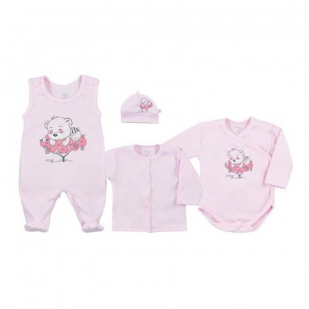 Compleuri  fete maneca lunga - Compleu 4 piese pentru fete Koala Spiacy Mis 08-735-R, Roz