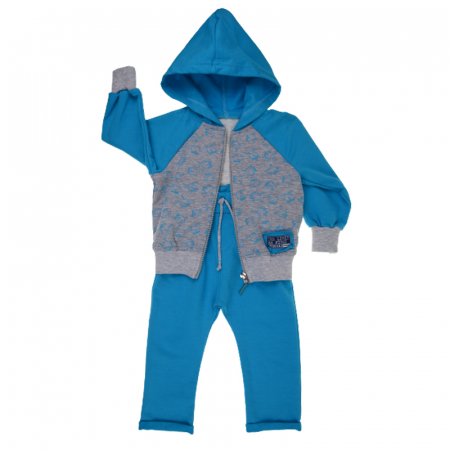 Compleuri  fete maneca lunga - Compleu 2 piese pentru baieti Mini Junior TRN-1, Albastru