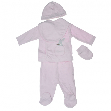Compleuri  fete maneca lunga - Compleu 5 piese pentru fete Mini Junior 4779, Roz