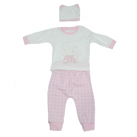 Compleuri  fete maneca lunga - Compleu 3 piese pentru fete Mini Junior BBW-17-56, Roz