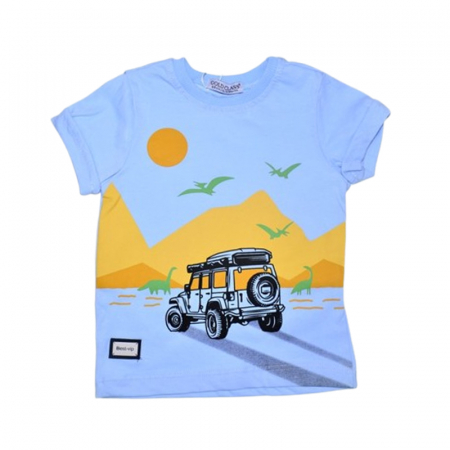 Compleu de vara, din 2 piese, pentru baieti, tricou si pantaloni scurti, Mini Junior, 1667BA, Albastru [2]