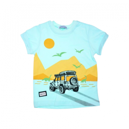 Compleu de vara, din 2 piese, pentru baieti, tricou si pantaloni scurti, Mini Junior, 1667M, Multicolor [2]
