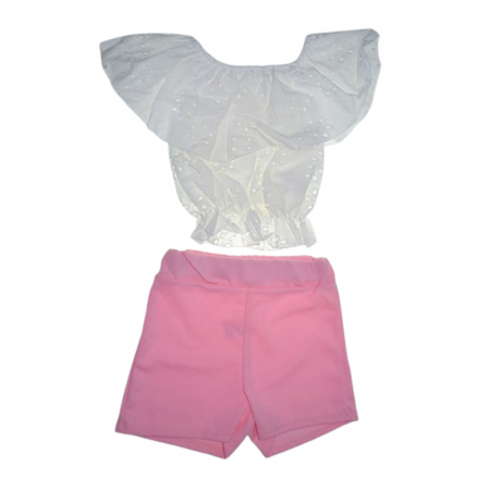 Compleu de vara, din 2 piese, pentru fete, Lucky, LK6123, Roz [1]