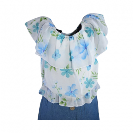 Compleu de vara, din 2 piese, pentru fete, Lucky, LK7268A, Albastru [2]