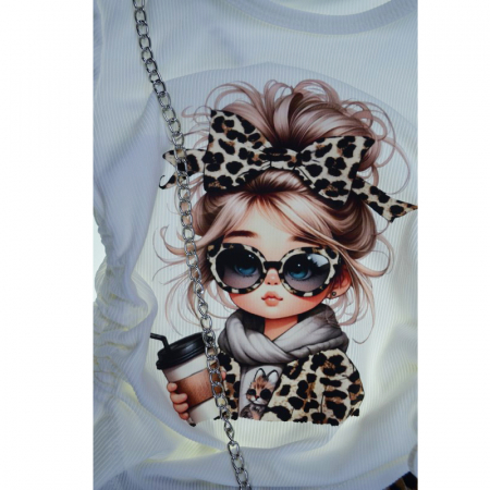 Compleu de vara, din 3 piese, pentru fete, Mini junior, C25120, Multicolor [1]