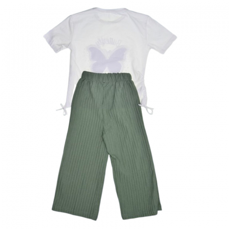 Compleu de vara, din 2 piese, pentru fete, Mini junior, C7279, Verde [1]