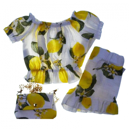 Compleu de vara, din 3 piese, pentru fete, Mini junior, C405, Multicolor [1]