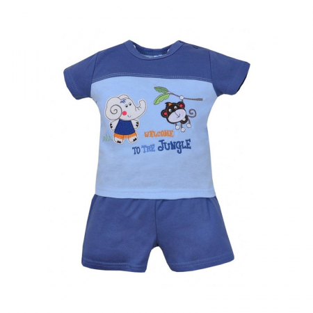 Compleuri baieti de vara - Compleu 2 piese de vara pentru baieti Koala Jungle 04-070B_74 cm, Bleumarin