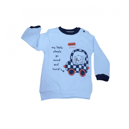 Compleu din 2 piese bluza cu maneca lunga si pantaloni pentru baieti Mini Junior 100822-3, Albastru [2]