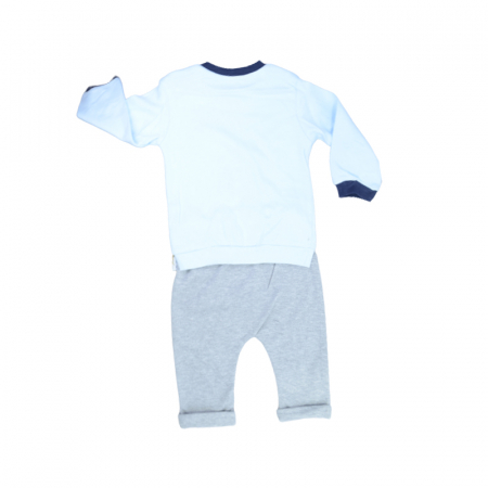 Compleu din 2 piese bluza cu maneca lunga si pantaloni pentru baieti Mini Junior 100822-3, Albastru [1]