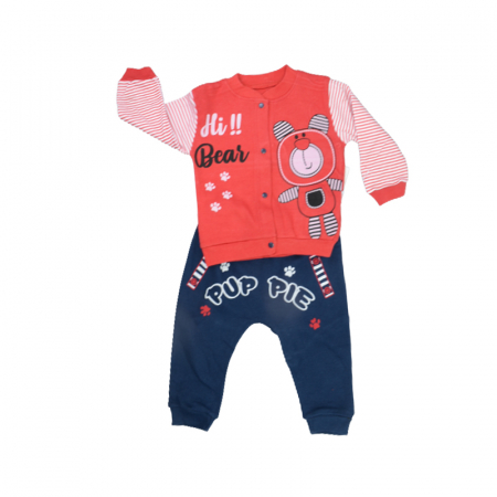 Compleuri baieti maneca lunga - Compleu din 2 piese jerseu cu maneca lunga si pantaloni pentru baieti Findik baby 31270, Rosu