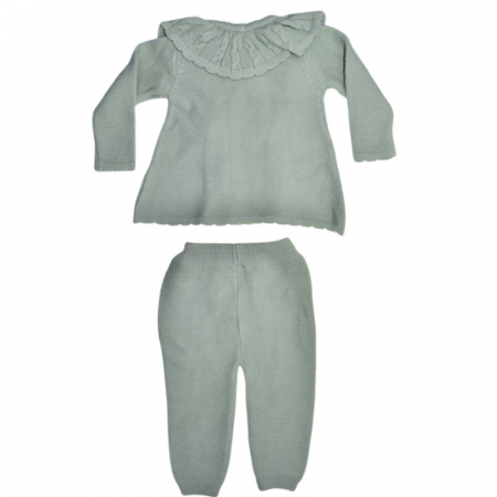 Compleu din 2 piese, bluza si pantaloni, pentru fete, Mini Junior 4142V, Verde [1]