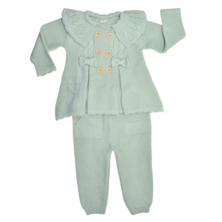 Compleuri  fete maneca lunga - Compleu din 2 piese, bluza si pantaloni, pentru fete, Mini Junior 4142V, Verde