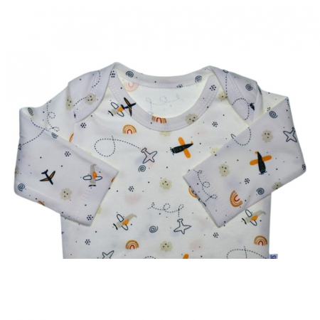 Compleu din 2 piese, body si pantaloni, pentru baieti, Mini Junior 50026C, Crem [2]