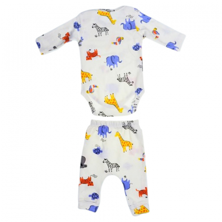 Compleu din 2 piese, body si pantaloni, pentru baieti, Mini Junior 50026C2, Crem [2]