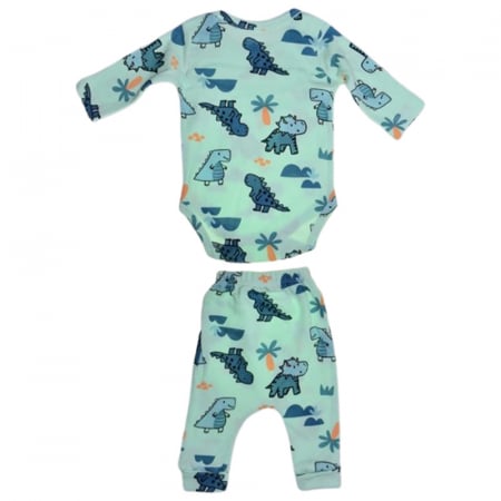 Compleu din 2 piese, body si pantaloni, pentru baieti, Mini Junior 50026V, Verde [4]