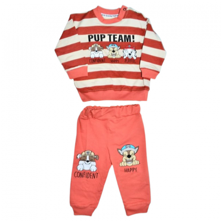 Compleuri baieti maneca lunga - Compleu din 2 piese, pantaloni si bluza, pentru baieti, Mini Junior 2608R, Rosu