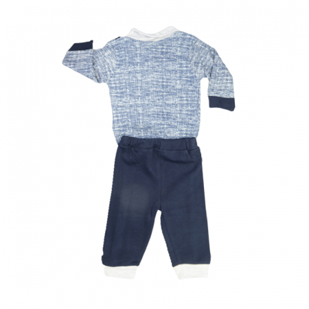 Compleu din 2 piese bluza cu maneca lunga si pantaloni pentru baieti Minitix 1780, Bleumarin [1]