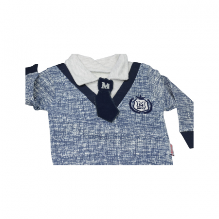 Compleu din 2 piese bluza cu maneca lunga si pantaloni pentru baieti Minitix 1780, Bleumarin [2]