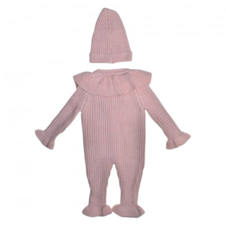 Compleu din 2 piese, salopeta si caciula, pentru fete, Mini Junior 4140C, Coral [1]