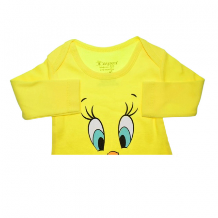 Compleu din 3 piese pantaloni, body si caciula, pentru fete, Mini Junior 4030G, Galben [3]